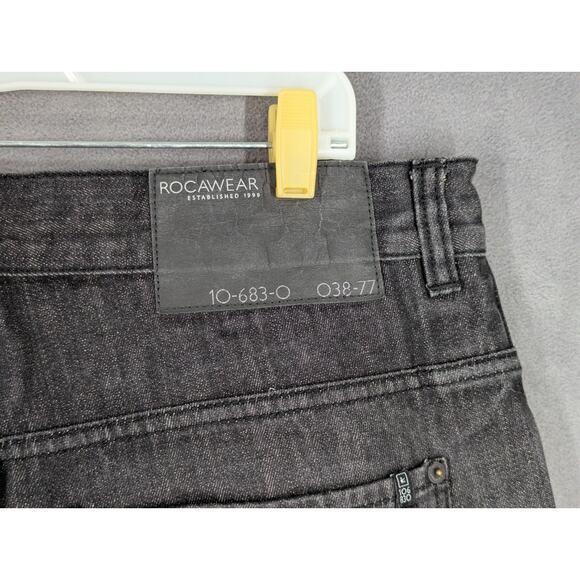 Rocawear Jeans Men's Black 38x34 Hip Hop Vintage Embroidered - Picture 13 of 14